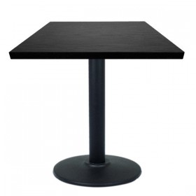 Table de restaurant avec base ronde en fonte avec plateau carré