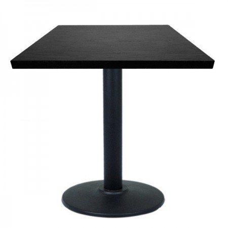 Table carré de restaurant avec base carré en acier inoxidable