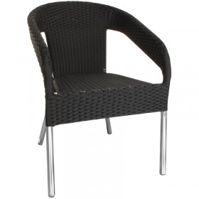 Chaises en rotin café  avec accoudoirs