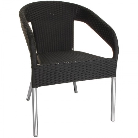 Chaises en rotin café  avec accoudoirs