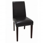 Chaises en simili cuir noir foncé