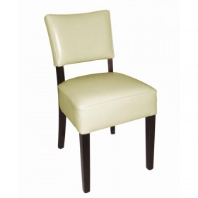 Chaises en simili cuir crème RESTO