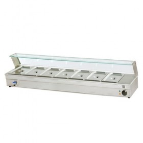 Vitrine bain marie pour poulets 5 GN1/3