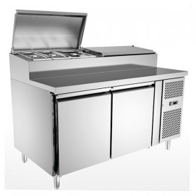 Meuble pizza - ECO - 390 L. - 4 x GN 1/3 + 2 x GN 1/2 - Sur roulettes - 600 x 400 - Paiement 4X - Classe T