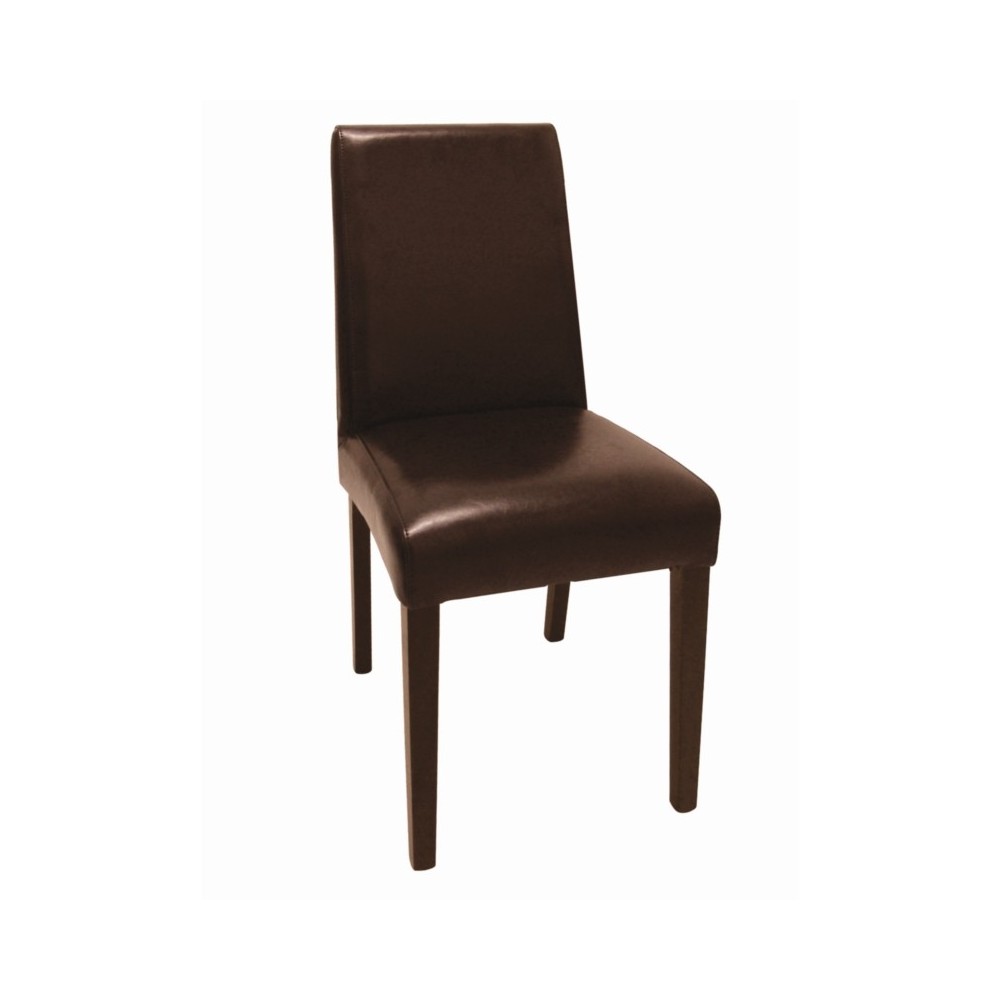 Chaises en simili cuir marron foncé Chaises en simili cuir marron foncé
