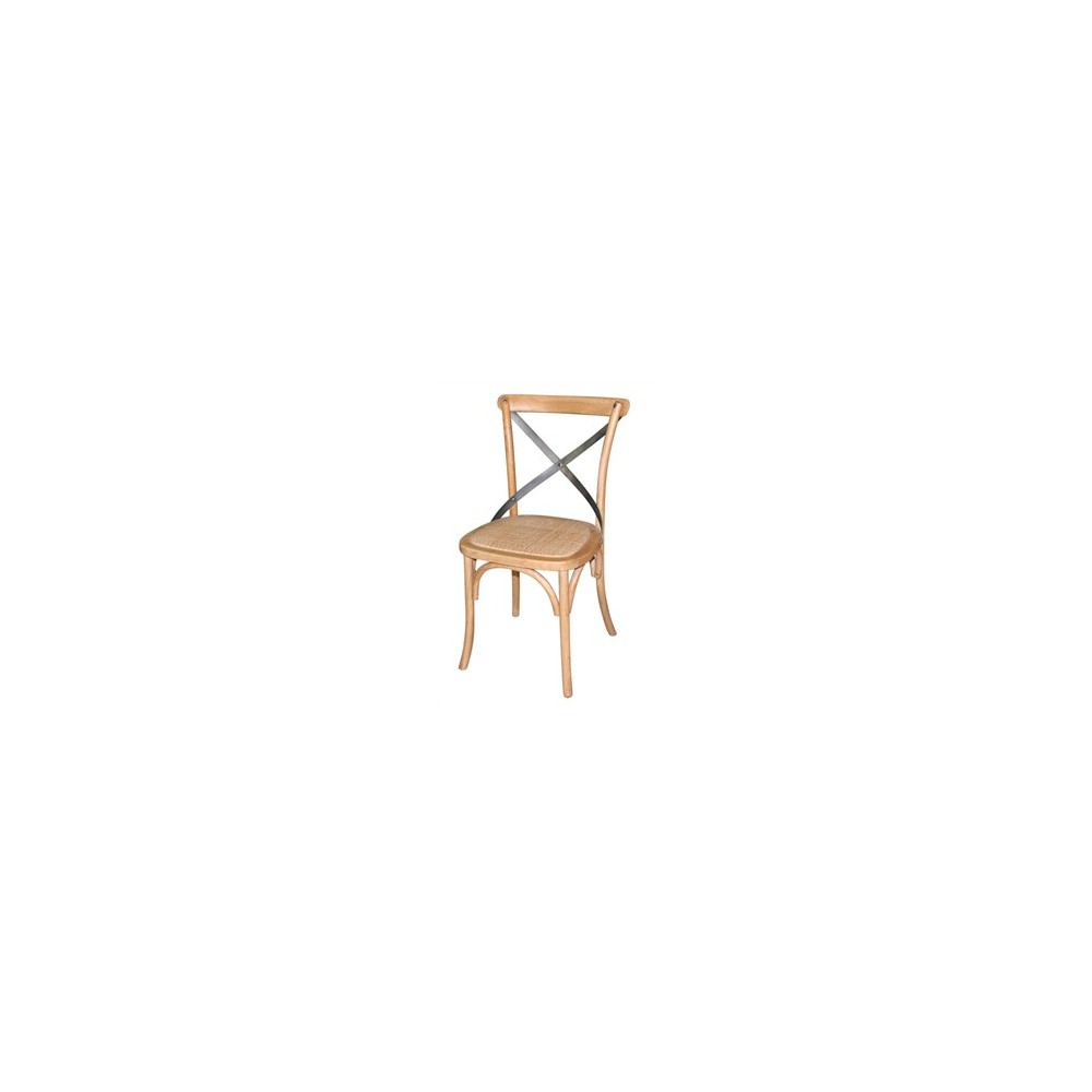 Chaise en bois naturel avec dossier croisé Chaise en bois naturel avec dossier croisé