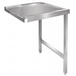 Table d'entrée lave-vaisselle capot - AISI 304 - Entrée droite - 600 x 650 x 880 mm