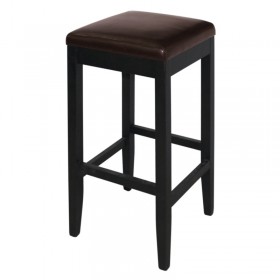 Chaises en simili cuir marron foncé