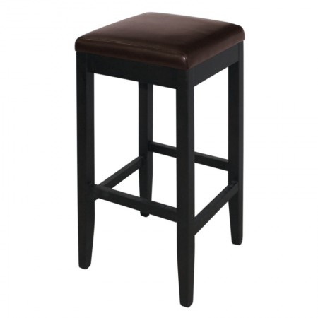Chaises en simili cuir marron foncé