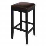 Chaises en simili cuir marron foncé