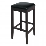 Chaises en simili cuir marron foncé
