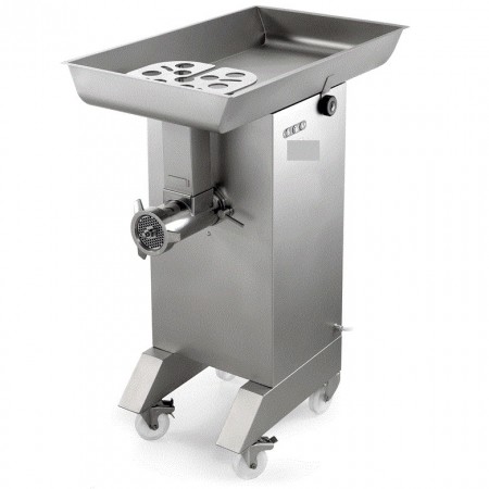 Hachoir en inox N° 42, Ø 8 mm, 700 kg/h, piètement sur roues