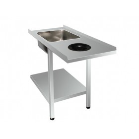 Plonge inox/emplacement lave vaisselle - AISI 304 - 1200 (L) x 700 (P) x 855 (H) mm