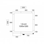 Chambre froide positive - 1200 x 1500 x 2010 - 2.6 m³ - Classe T