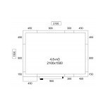 Chambre froide positive - 2100 x 1500 x 2010 - 4.8 m³ - Classe T