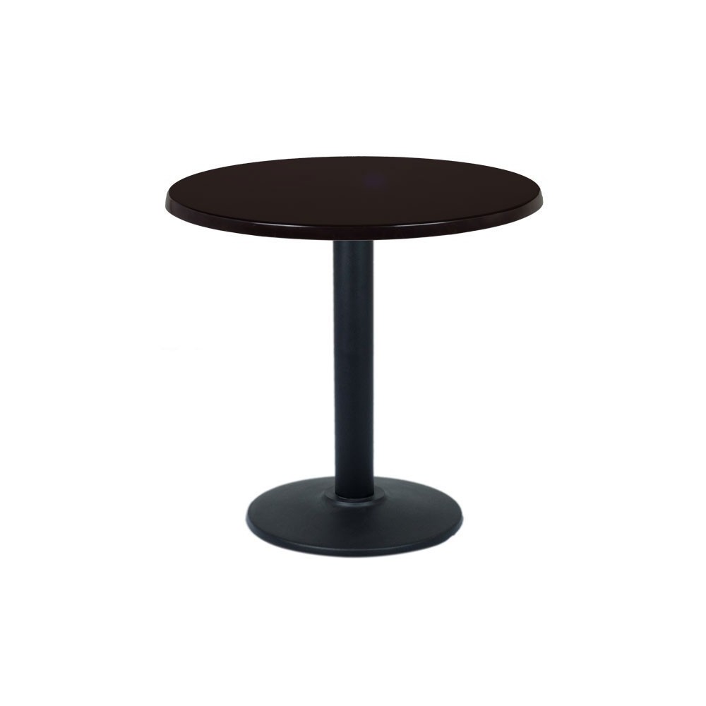 Table ronde de restaurant avec base carré en acier inoxidable Table ronde de restaurant avec base carré en acier inoxidable