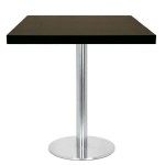 Table de restaurant avec base ronde en fonte avec plateau carré