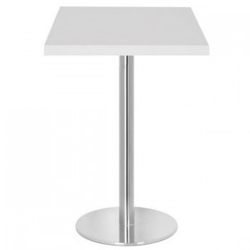 Table de restaurant avec base ronde en fonte avec plateau carré