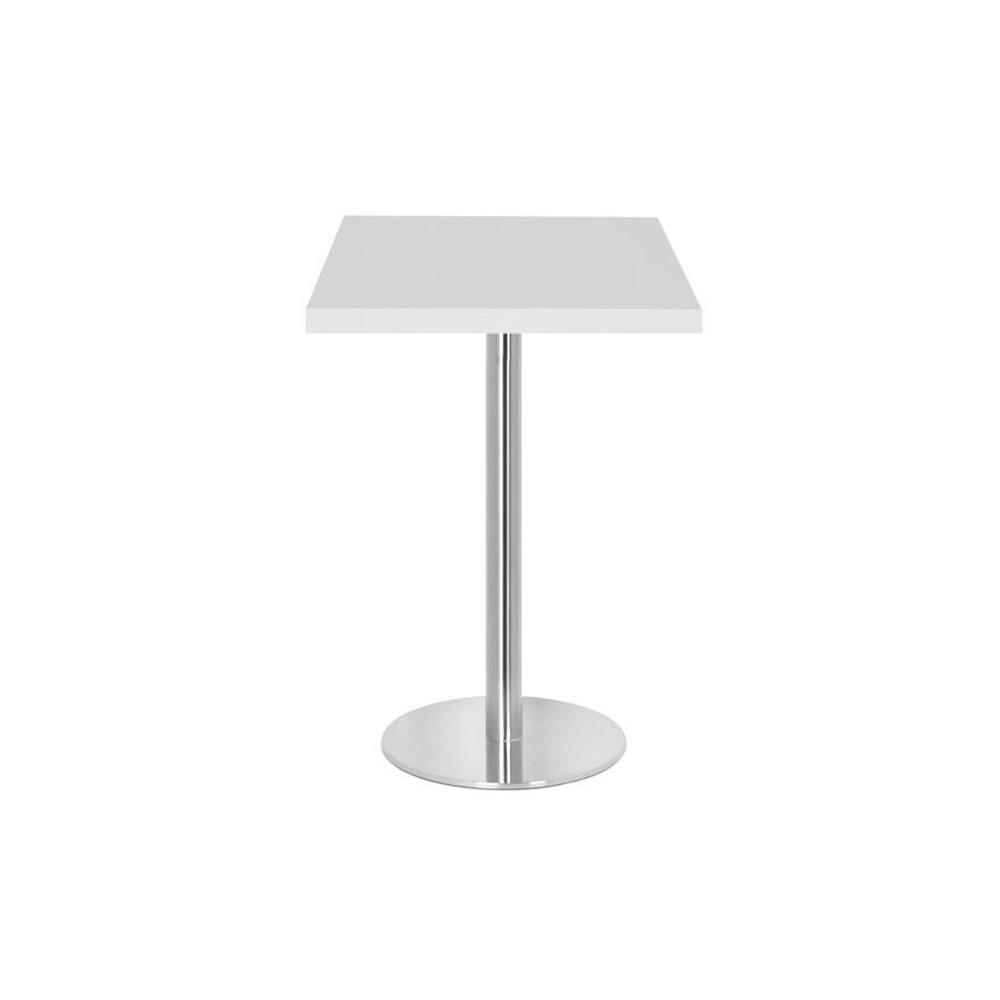 Table de restaurant avec base ronde en fonte avec plateau carré Table de restaurant avec base ronde en fonte avec plateau carré