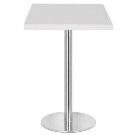 Table de restaurant avec base ronde en fonte avec plateau carré