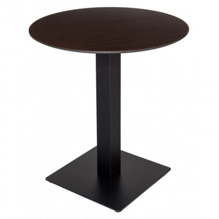 Table de restaurant avec base ronde en fonte avec plateau carré