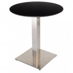Table de restaurant avec base ronde en fonte avec plateau carré