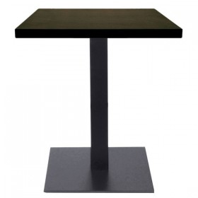 Table de restaurant avec base ronde en fonte avec plateau carré