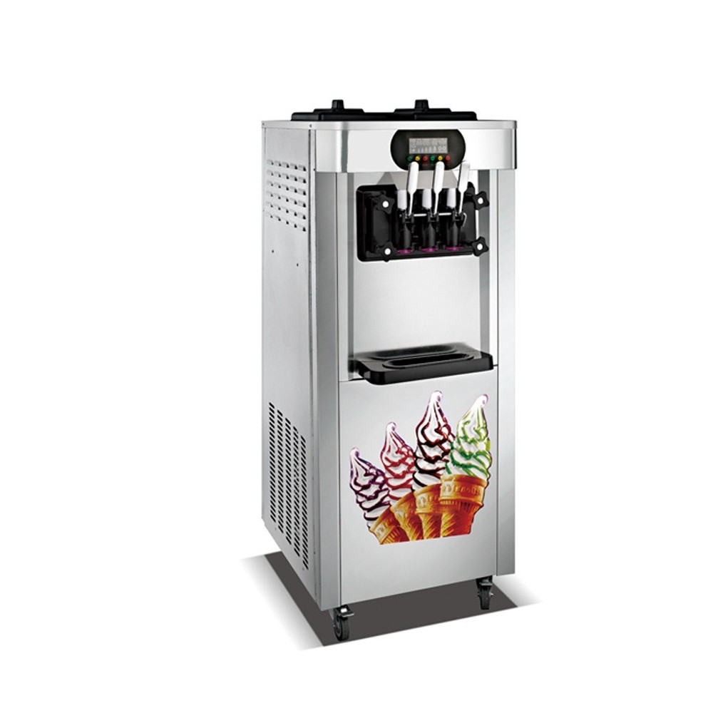 Machine à glaces à l'italienne - Frozen Yaourts - 2 parfums - Avec roulettes - 2.4kw - Classe N