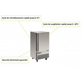 cellule de refroidissement - Inox - 3 bacs GN 1/1