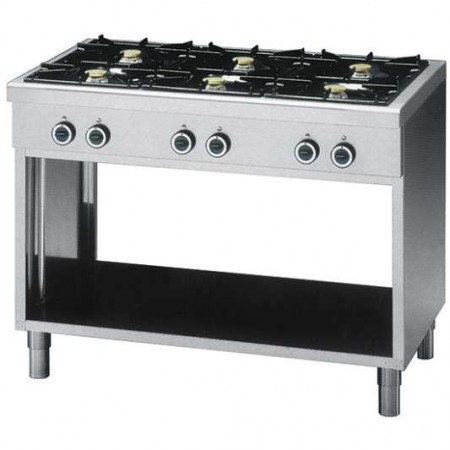 Rechaud 6 feux gaz GN1/1 GASTROMASTRO SPAIN