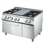 Fourneau 6 feux gaz sur four  GN1/1 GGMASTRO ITALIE