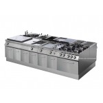 Fourneau 6 feux gaz sur four  GN1/1 GGMASTRO ITALIE