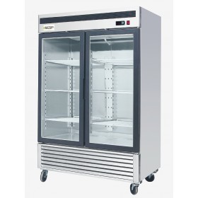 Armoire inox 1 porte vitrée - 336 litres