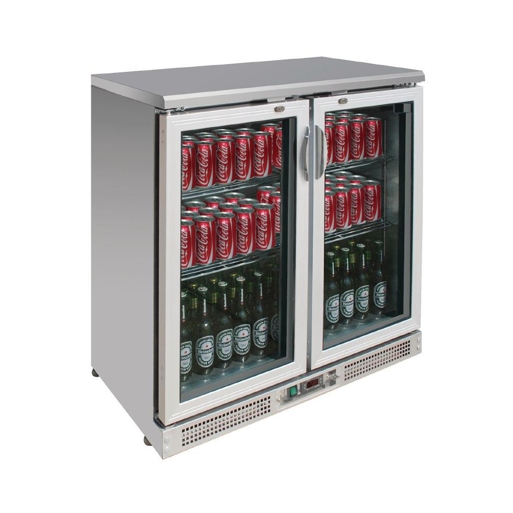 Arrière-bar réfrigéré - 2 portes battantes - INOX - 223 litres - Garantie 2 ans - Classe N Arrière-bar réfrigéré - 2 portes battantes - INOX - 223 litres - Garantie 2 ans - Classe N