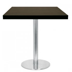 Table de restaurant avec base ronde en fonte avec plateau carré