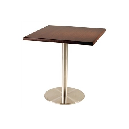 Table de restaurant avec base ronde en fonte avec plateau carré